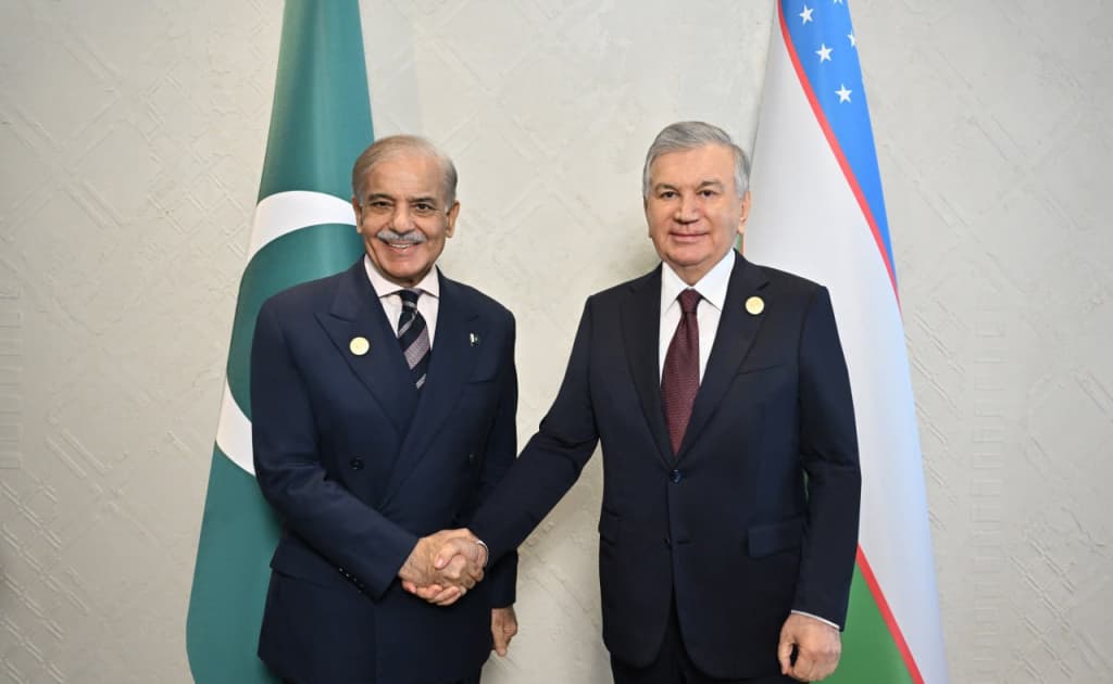 Mirziyoyev va Shahboz Sharif Transafg‘on temiryo‘lini muhokama qildi
