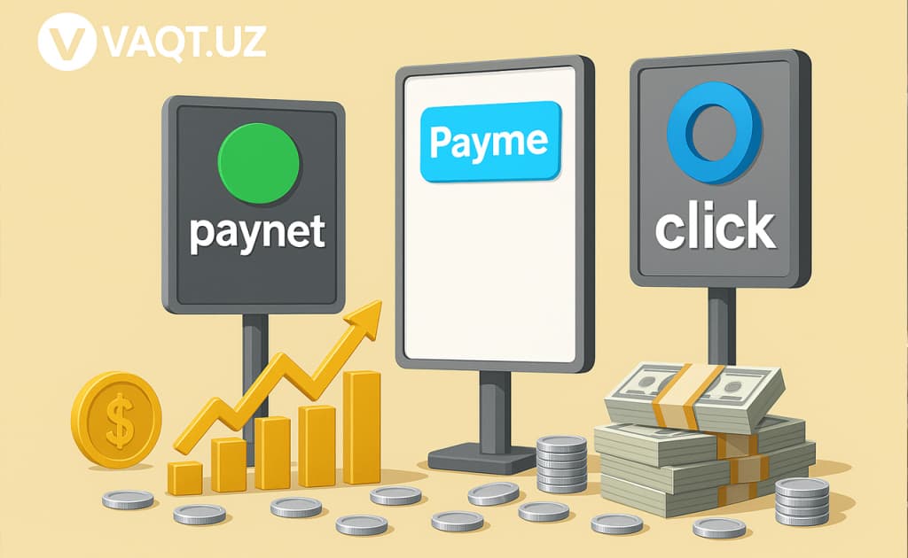 Paynet, Payme va Click: 2025 yilda kim ko‘proq «kassa qildi»?