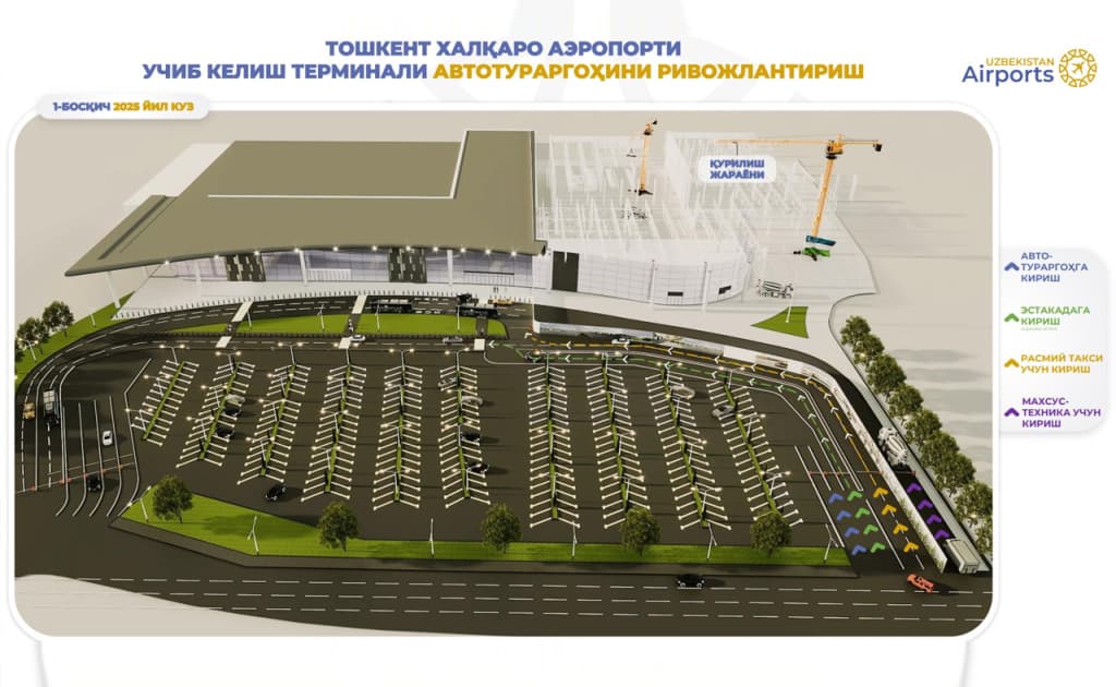 Toshkent aeroportining uchib kelish terminali maydoni yangicha ko‘rinishga ega bo‘ladi