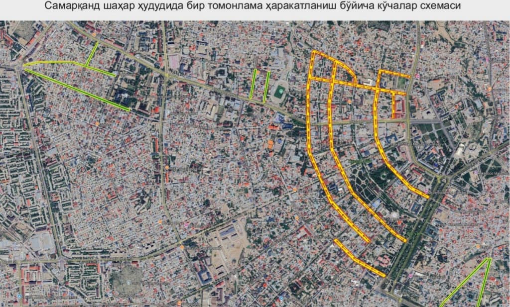Samarqandda ayrim ko‘chalarda tajriba sifatida bir tomonlama harakat joriy etilmoqda