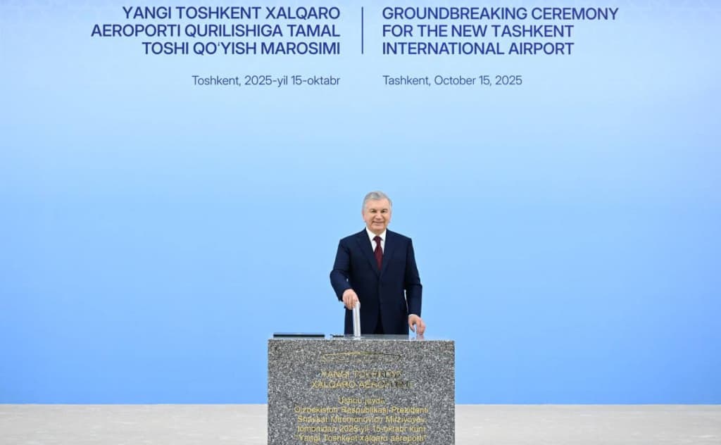 Shavkat Mirziyoyev Toshkentdagi yangi xalqaro aeroport qurilishiga tamal toshi qo‘ydi