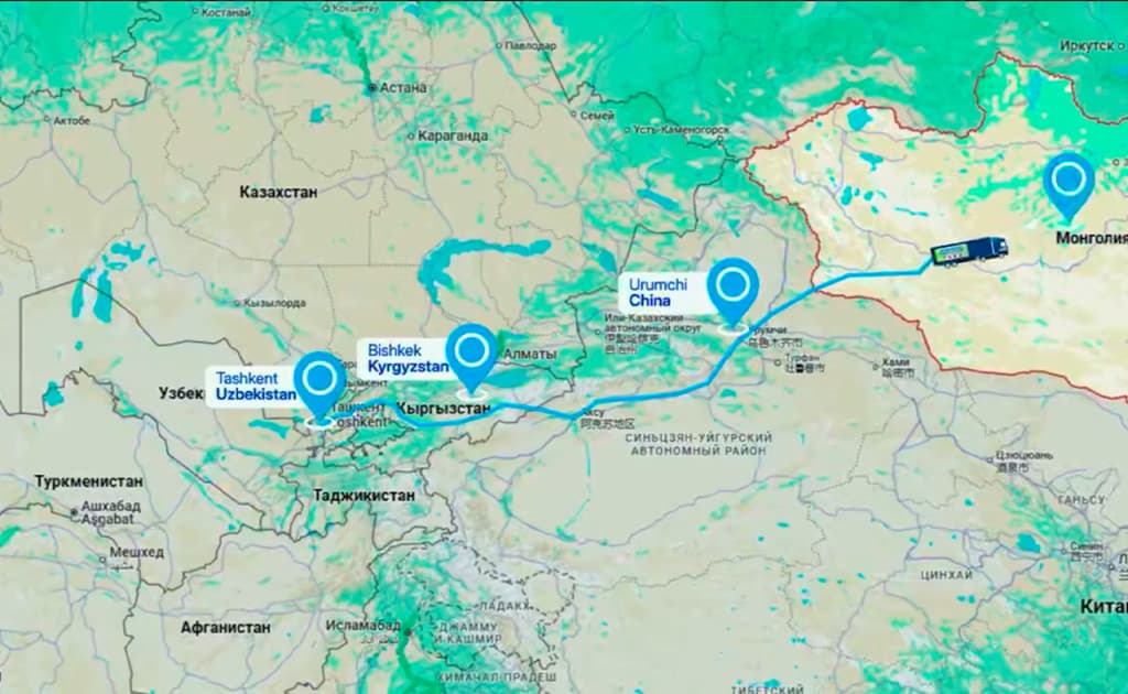 O‘zbekiston–Qirg‘iziston–Xitoy–Mo‘g‘uliston koridori bo‘ylab ilk bor yuk tashildi