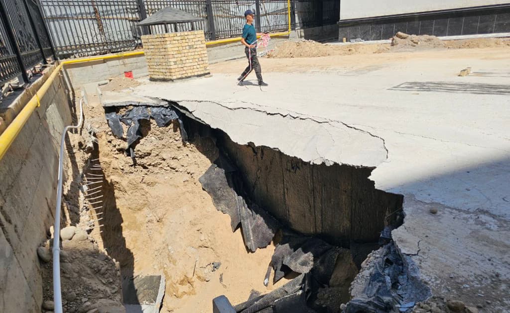 Toshkentdagi noqonuniy boshlangan qurilish tuproq o‘pirilishiga sabab bo‘ldi