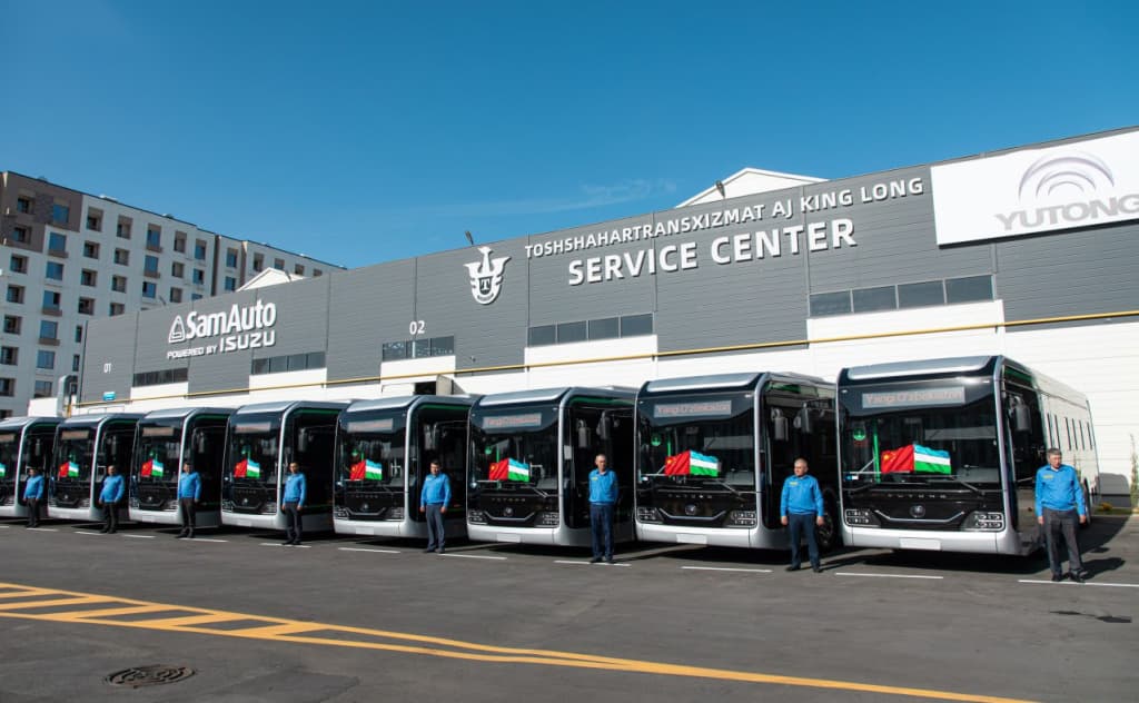 Toshkentga Xitoydan 202 ta yangi elektrobus olib kelindi