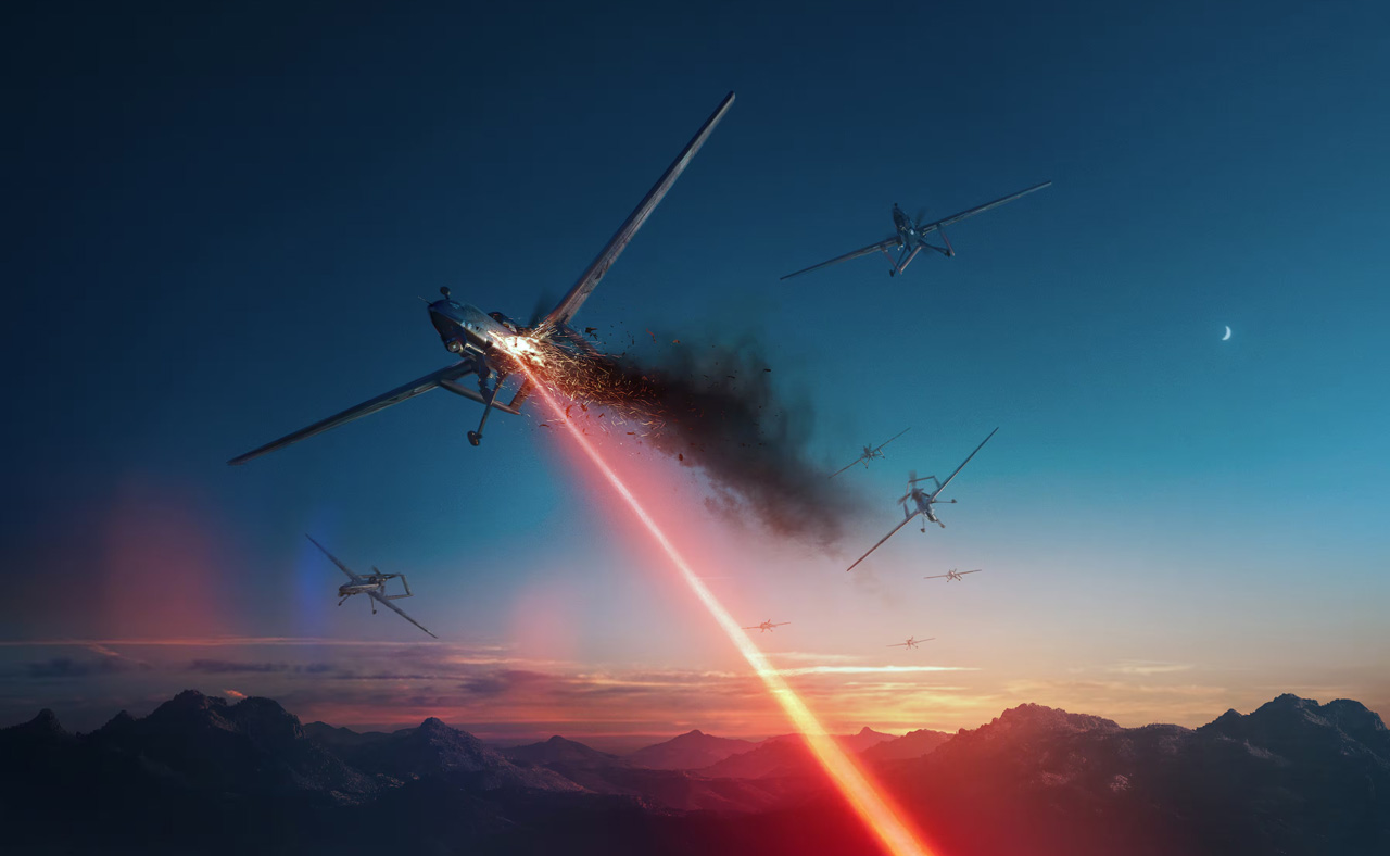 Laser weapon drones